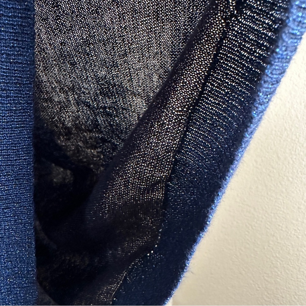 Anthropologie Striped Shimmer Polo‎ Blue Sz Medium - Picture 7 of 11